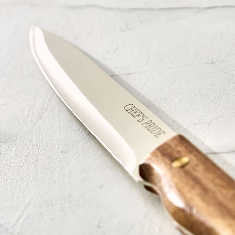 Chef's Pride Hampton Stainless Steel Slicing Knife with Acacia Wood Handle