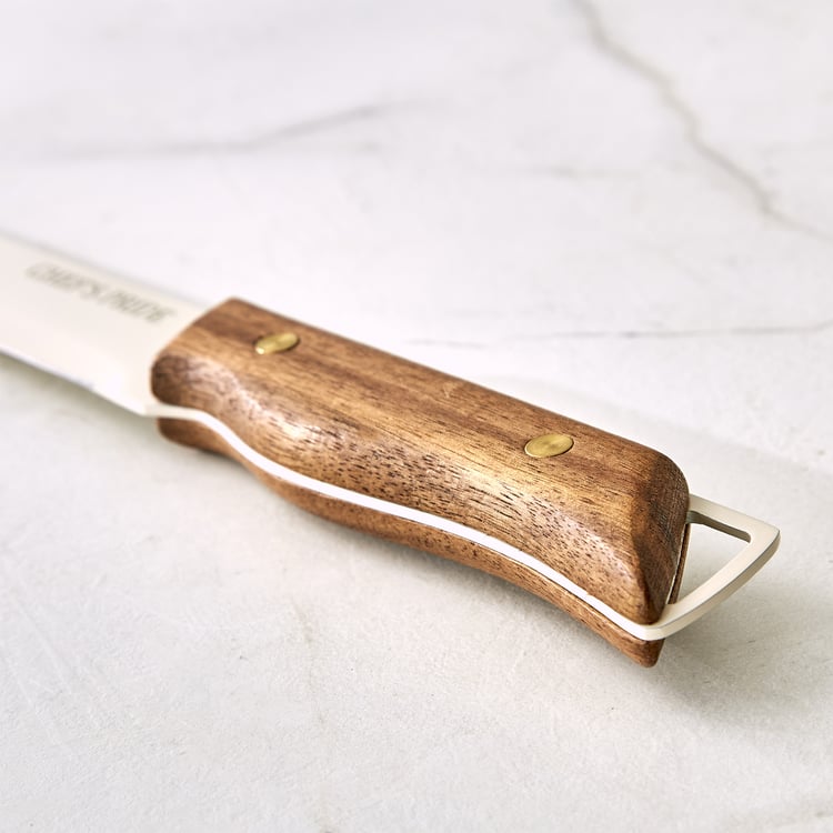 Chef's Pride Hampton Stainless Steel Slicing Knife with Acacia Wood Handle