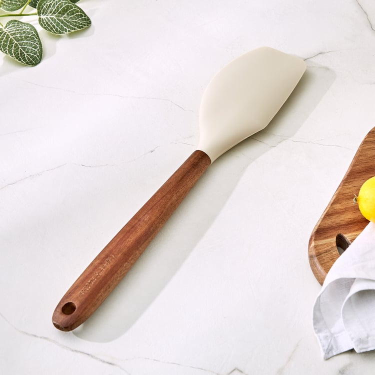 Chefs Pride Zeta Silicone Spatula with Acacia Wood Handle
