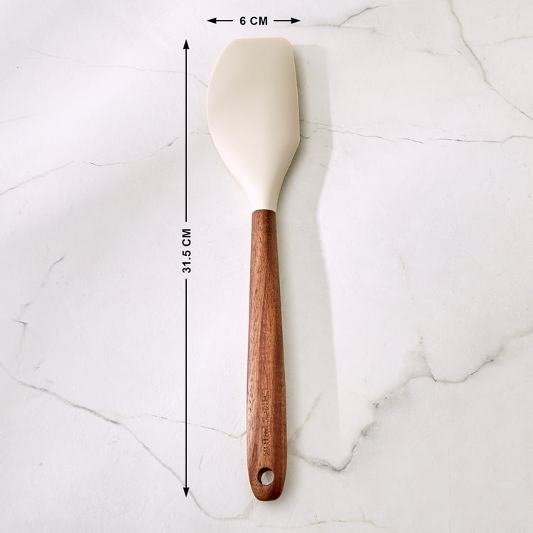 Chefs Pride Zeta Silicone Spatula with Acacia Wood Handle