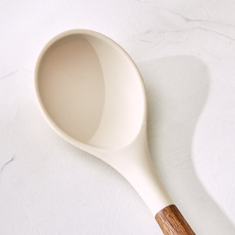 Chef's Pride Zeta Silicone Spoon with Wooden Handle