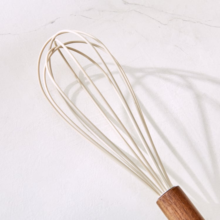 Chefs Pride Zeta Silicone Whisk with Acacia Wood Handle