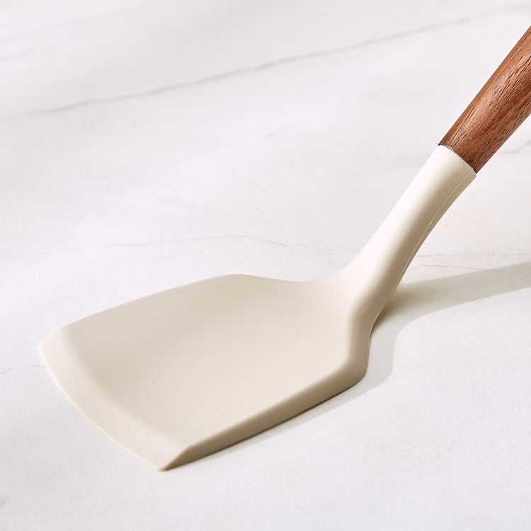 Chefs Pride Zeta Silicone Turner with Acacia Wood Handle