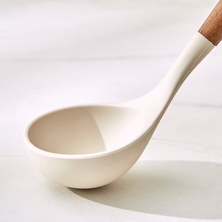 Chef's Pride Zeta Silicone Ladle with Wooden Handle