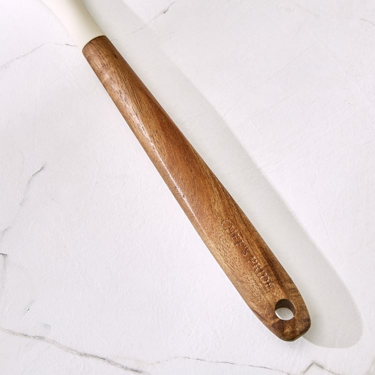 Chef's Pride Zeta Silicone Ladle with Wooden Handle