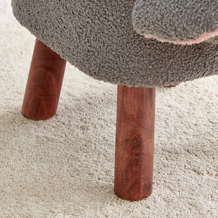 Peaches Fabric Elephant Pouffe - Grey