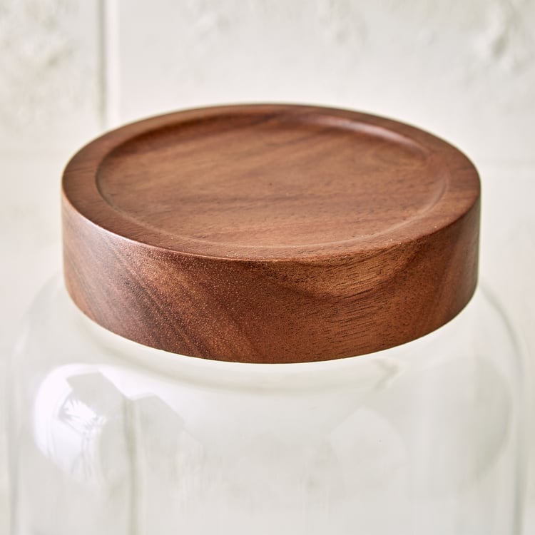 Chefs Pride Amaze Borosilicate Glass Jar with Acacia Wood Lid - 2.5L