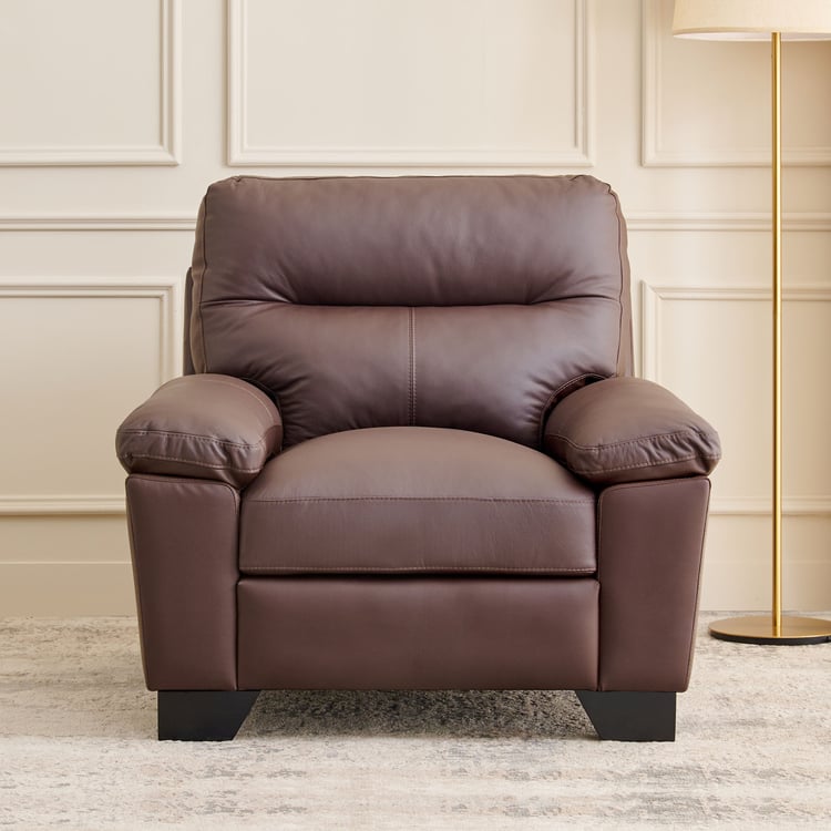 Winchester NXT Half Leather 1-Seater Sofa - Brown