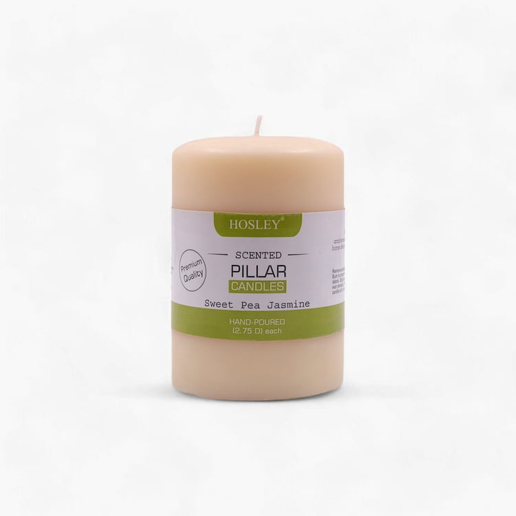 HOSLEY Sweet Pea Jasmine Scented Pillar Candle