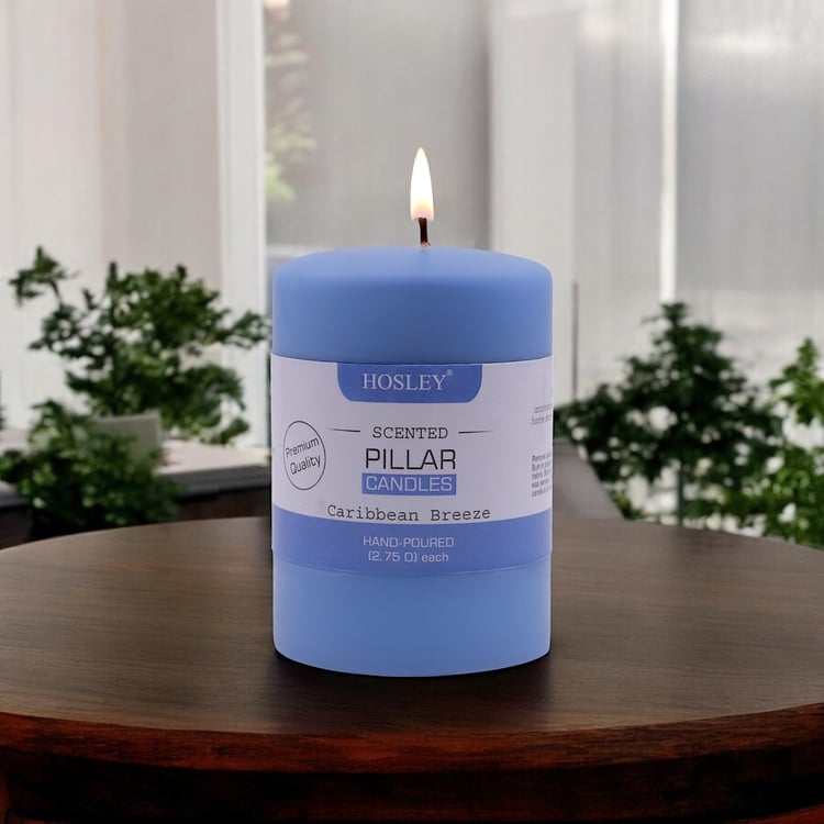 HOSLEY Caribbean Breeze Scented Pillar Candle