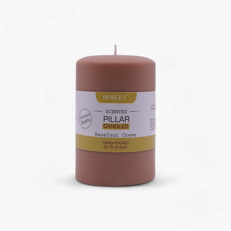 HOSLEY Hazelnut Creme Scented Pillar Candle