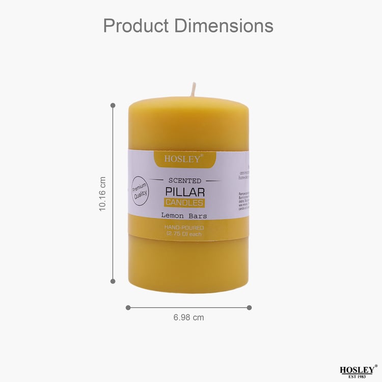 HOSLEY Lemon Bar Scented Pillar Candle