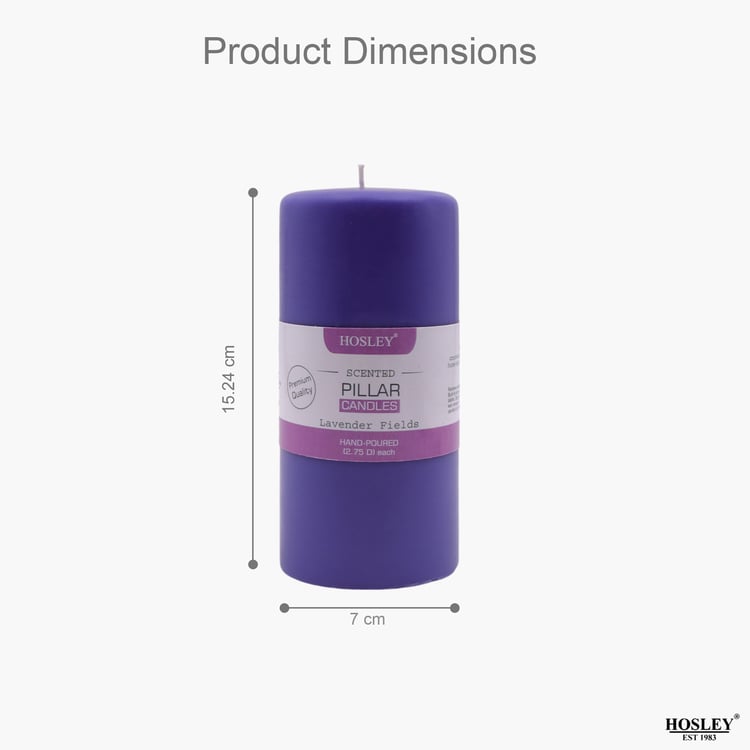 HOSLEY Lavender Fields Scented Pillar Candle