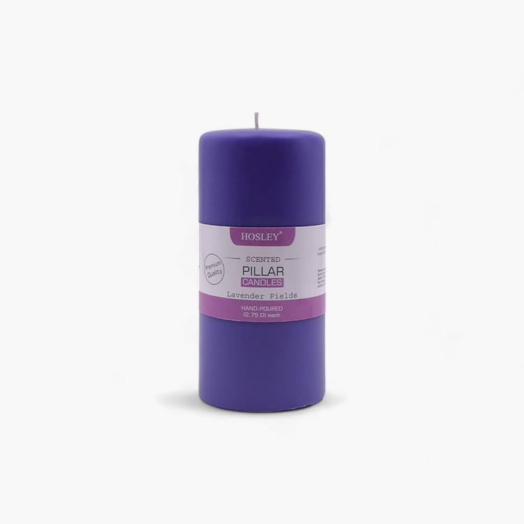 HOSLEY Lavender Fields Scented Pillar Candle