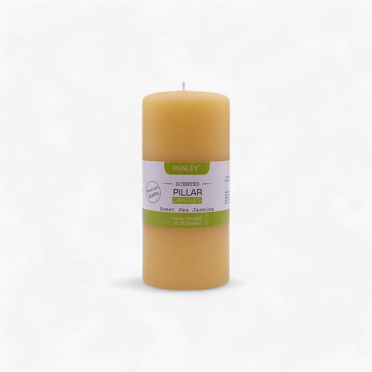 HOSLEY Sweet Pea Jasmine Scented Pillar Candle