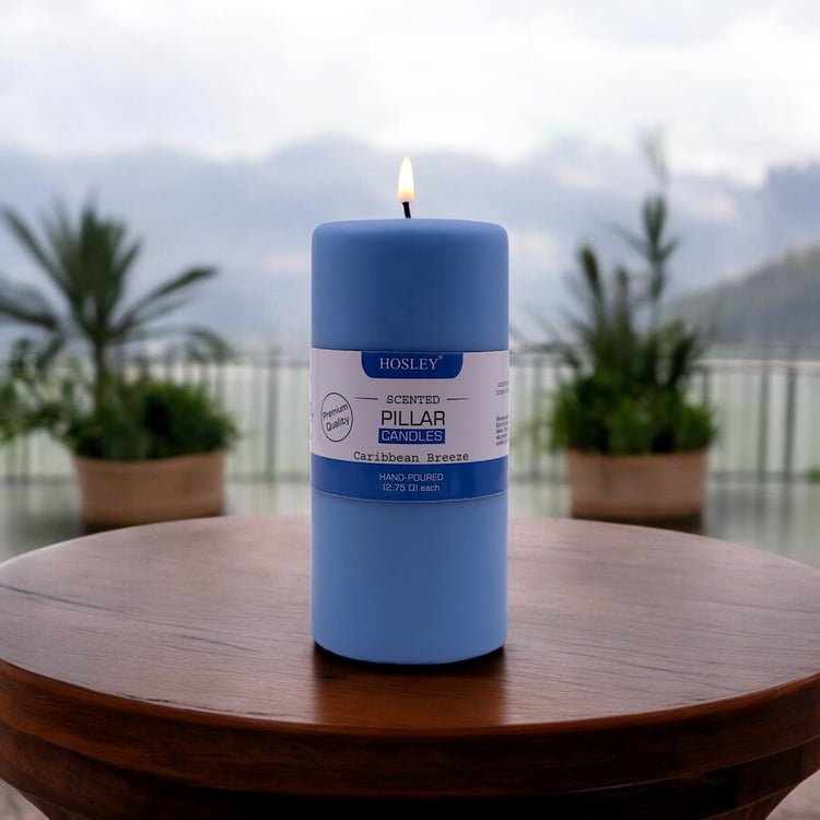 HOSLEY Caribbean Breeze Scented Pillar Candle