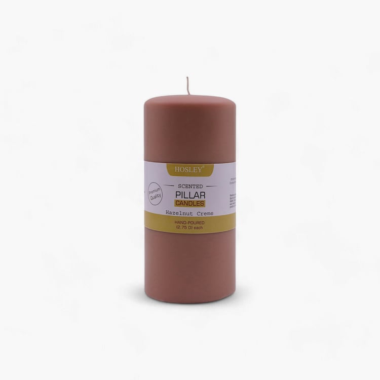 HOSLEY Hazelnut Creme Scented Pillar Candle