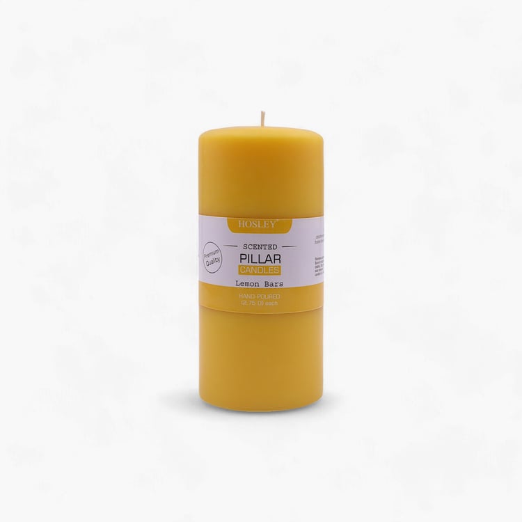 HOSLEY Lemon Bar Scented Pillar Candle