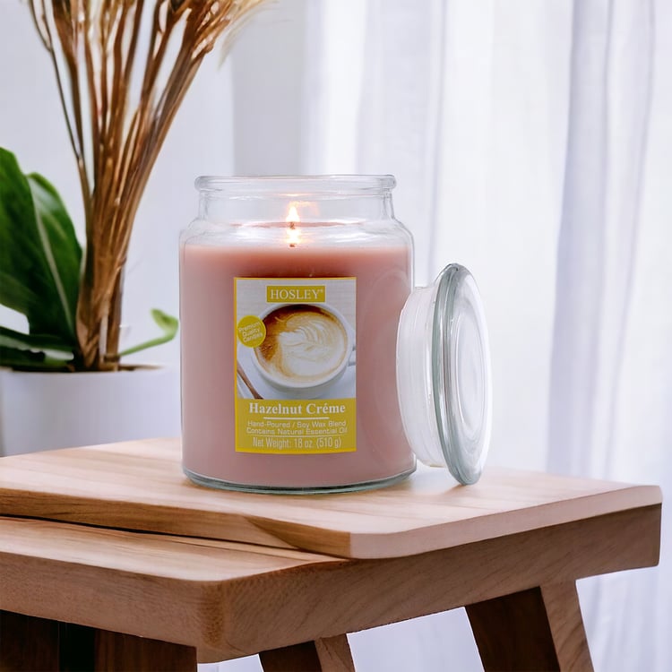 HOSLEY Hazelnut Creme Scented Jar Candle