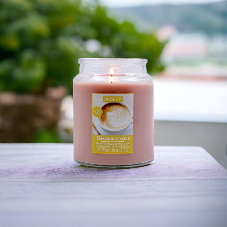 HOSLEY Hazelnut Creme Scented Jar Candle