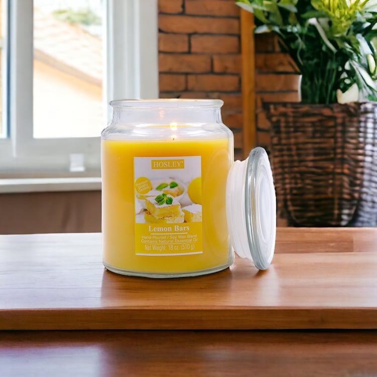 HOSLEY Lemon Bar Scented Jar Candle