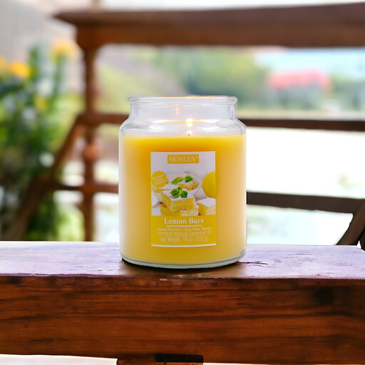 HOSLEY Lemon Bar Scented Jar Candle