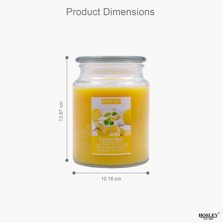 HOSLEY Lemon Bar Scented Jar Candle