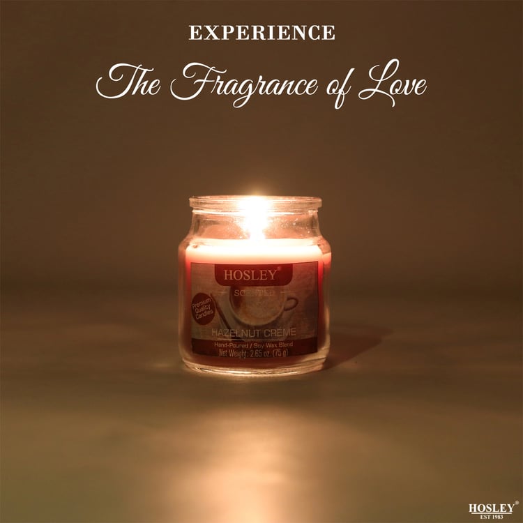 HOSLEY Set of 3 Hazelnut Creme Scented Jar Candles