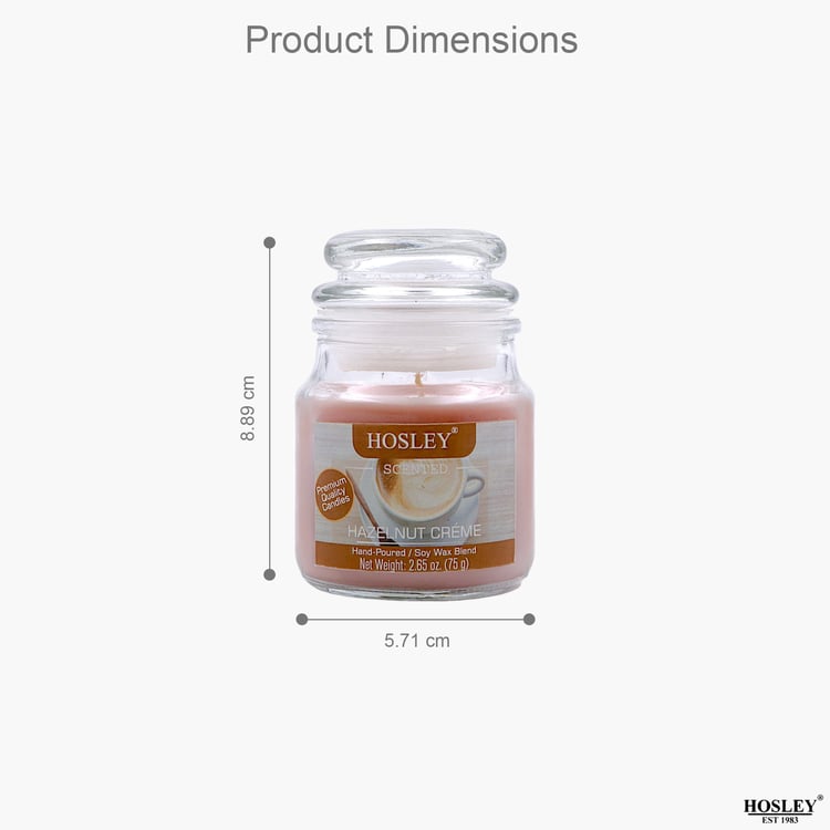 HOSLEY Set of 3 Hazelnut Creme Scented Jar Candles
