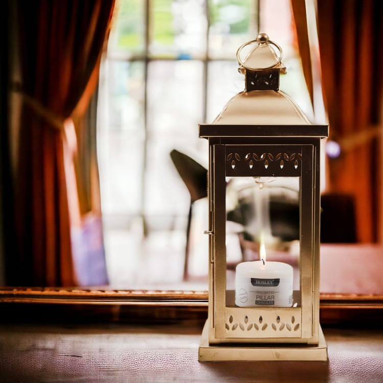 HOSLEY Metal Hanging Lantern with Candle