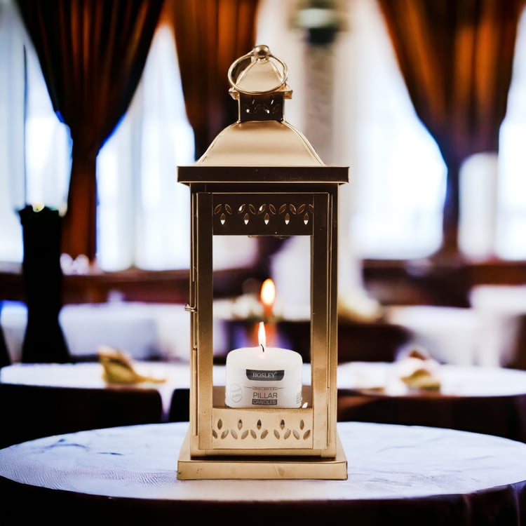 HOSLEY Metal Hanging Lantern with Candle