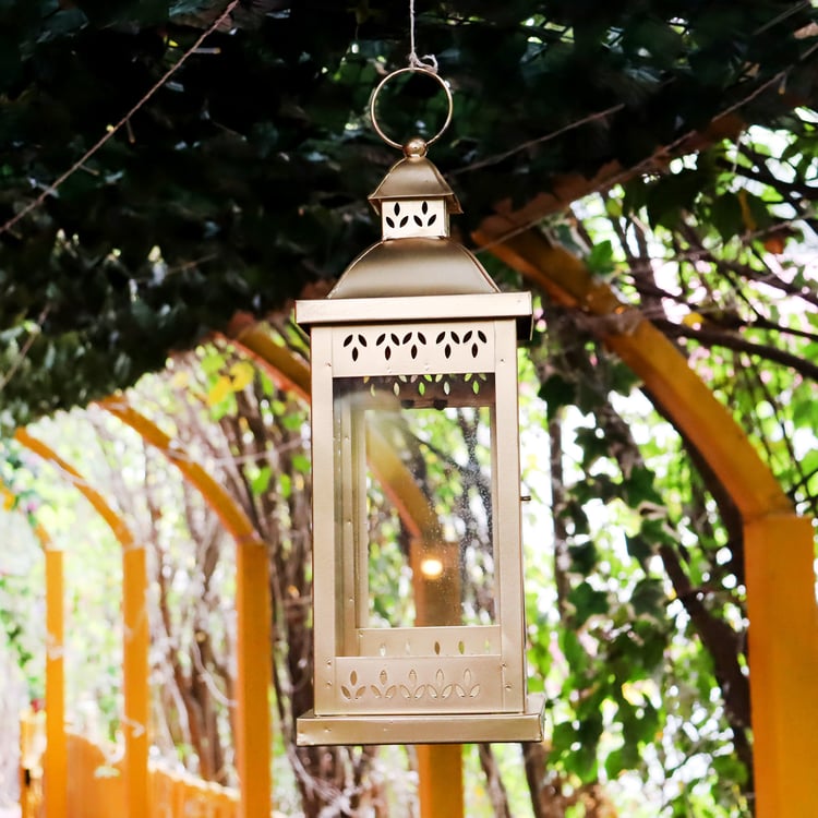 HOSLEY Metal Hanging Lantern with Candle