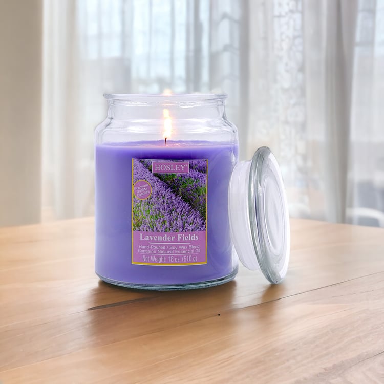 HOSLEY Lavender Fields Scented Jar Candle