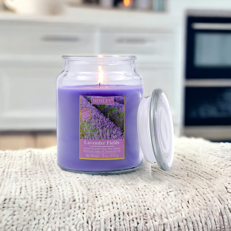 HOSLEY Lavender Fields Scented Jar Candle