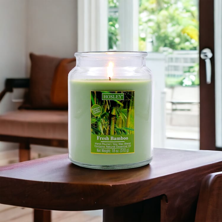 HOSLEY Fresh Bamboo Scented Jar Candle