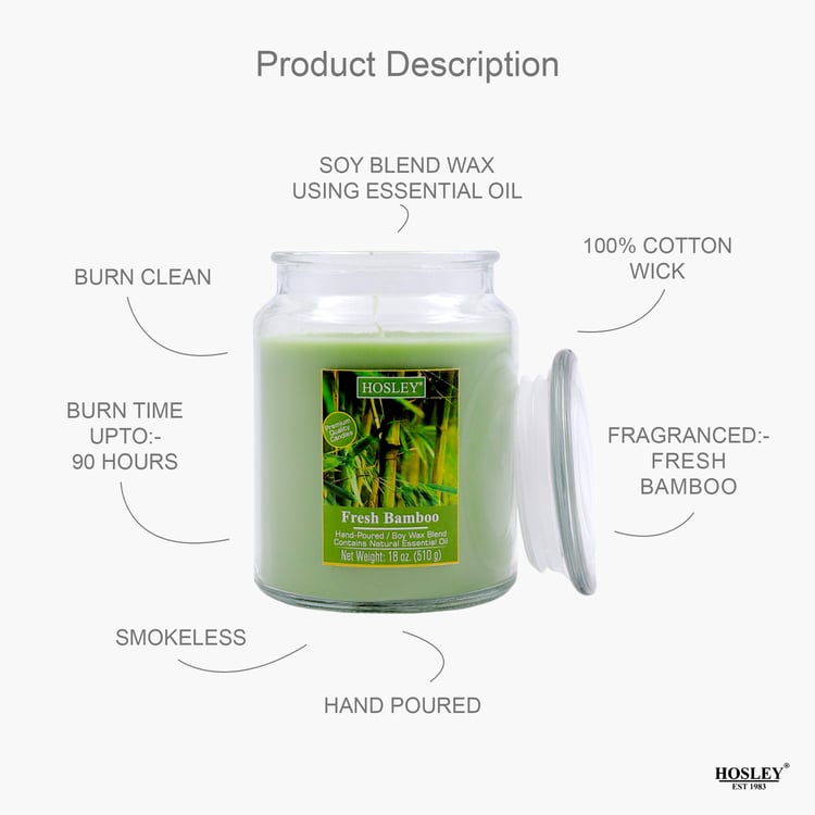 HOSLEY Fresh Bamboo Scented Jar Candle