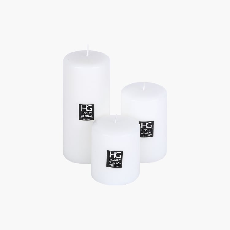 HOSLEY Set of 3 Unscented Pillar Candles