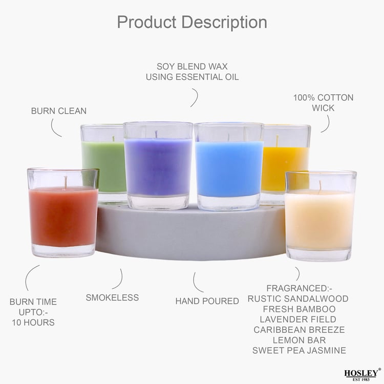 HOSLEY Set of 6 Multi Scented Votive Candles