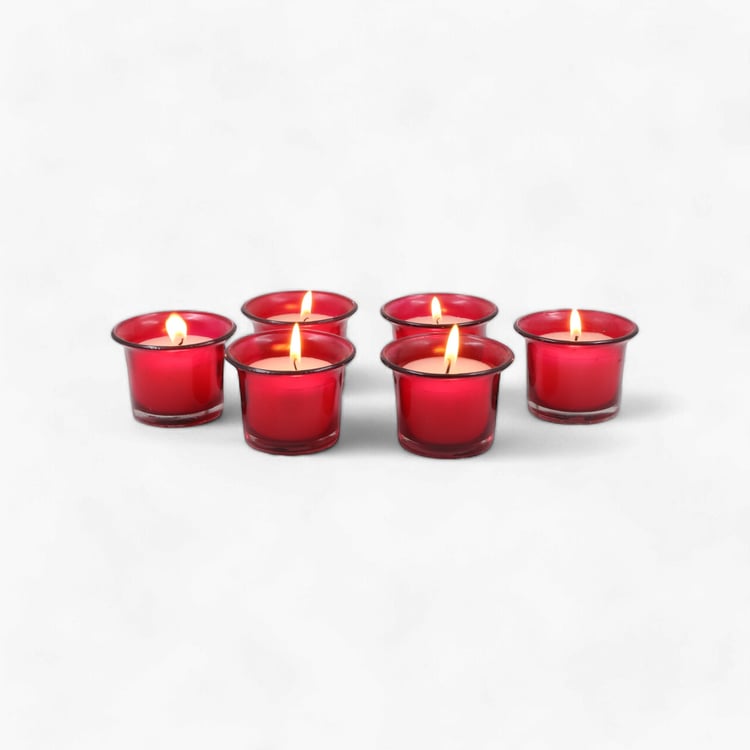 HOSLEY Set of 6 Apple Cinnamon Scented Votive Candles