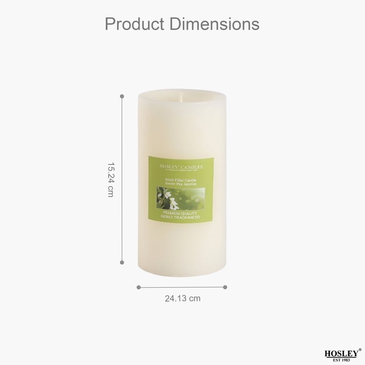 HOSLEY Set of 3 Sweet Pea Jasmine Scented Pillar Candles