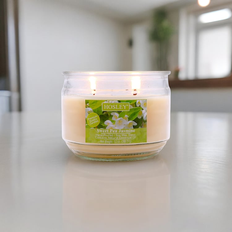 HOSLEY Sweet Pea Jasmine Scented Jar Candle