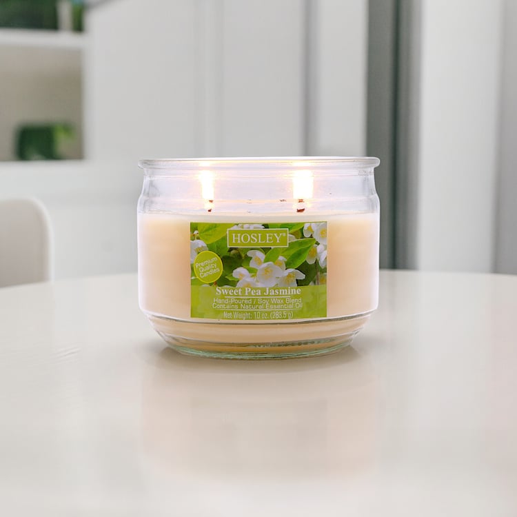 HOSLEY Sweet Pea Jasmine Scented Jar Candle