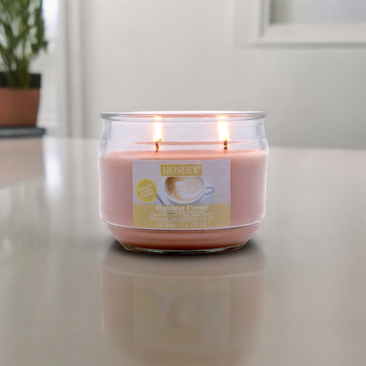 HOSLEY Hazelnut Creme Scented Jar Candle