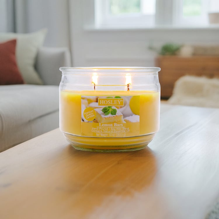 HOSLEY Lemon Bar Scented Jar Candle