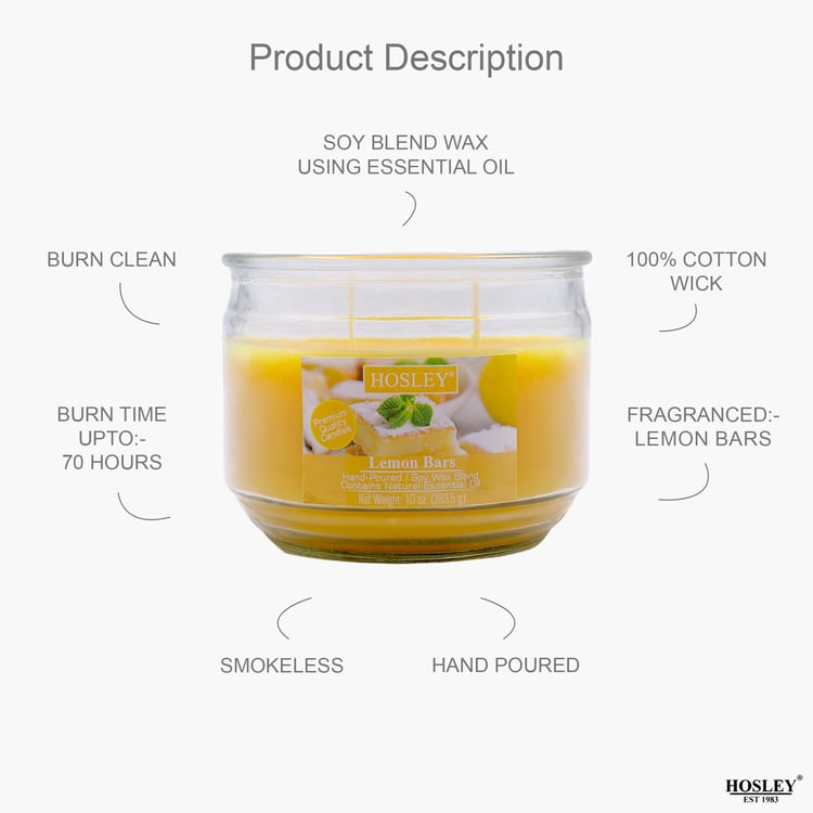 HOSLEY Lemon Bar Scented Jar Candle