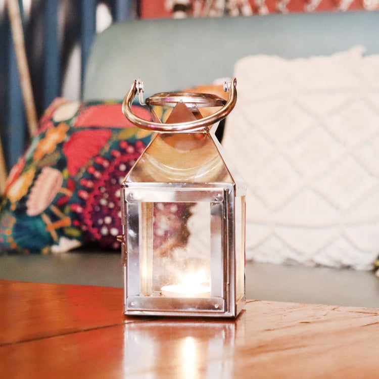 HOSLEY Metal Hanging Lantern with T-Light Candle