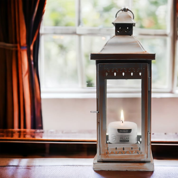 HOSLEY Metal Hanging Lantern with Candle