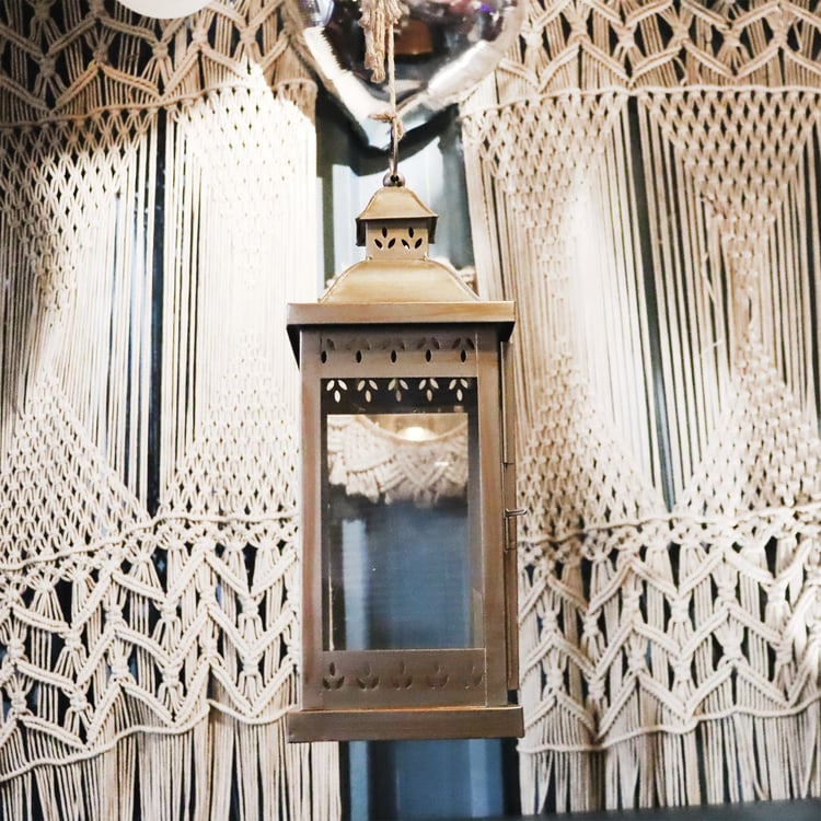 HOSLEY Metal Hanging Lantern with Candle