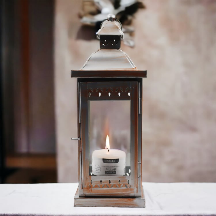 HOSLEY Metal Hanging Lantern with Candle