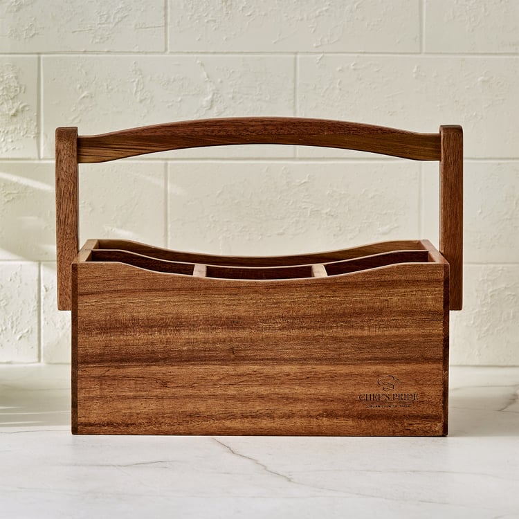 Chefs Pride Marion Acacia Wood Cutlery Holder